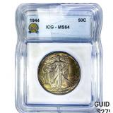 1944 Walking Liberty Half Dollar ICG MS64