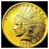 1914-S Gold $10 Indian Head Eagle GEM BU