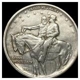 1925 Stone Mountain Silver Half Dollar CHOICE AU