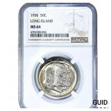 1936 Long Island Half Dollar NGC MS64