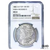 1882-O/S  Morgan Silver Dollar NGC MS61 VAM-4 Rece