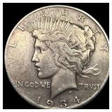 1934 Silver Peace Dollar NEARLY UNCIRCULATED
