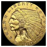 1910 Indian Head $2.5 Gold Quarter Eagle  UNCIRCU