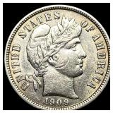 1909 Barber Dime CHOICE AU