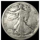 1916-D Silver Walking Liberty Half Dollar LIGHTLY