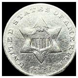 1852 Silver Three-Cent Piece CHOICE AU