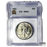 1942 Walking Liberty Half Dollar ICG MS64