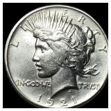 1921 Silver Peace Dollar ABOUT UNCIRCULATED