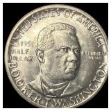 1951 Silver Half Dollar Booker T. Washington GEM B