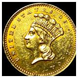 1854 Gold $1 Indian Princess Head Type 2 HIGH GRAD