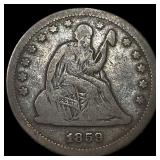 1859 Seated Liberty Quarter NEARLY UNCIRCULATED