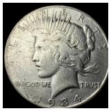1934-S Peace Silver Dollar LIGHTLY CIRCULATED