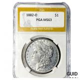 1882-O Morgan Silver Dollar PGA MS63