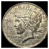 1924 Silver Peace Dollar CLOSELY UNCIRCULATED
