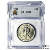 1944 Walking Liberty Half Dollar ICG MS64