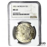 1921 Morgan Silver Dollar NGC MS63