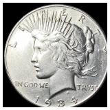 1934-S Peace Silver Dollar CLOSELY  UNCIRCULATED