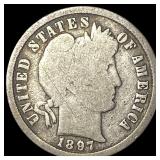 1897-S Silver Barber Dime NICELY CIRCULATED