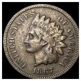 1867 Indian Head Cent NEARLY UNCIRCULATED