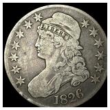 1826 Capped Bust Half Dollar LIGHTLY CIRCULATED