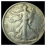 1917-S Silver Walking Liberty Half Dollar NEARLY U