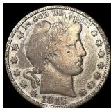 1915-D Silver Barber Half Dollar LIGHTLY CIRCULATE