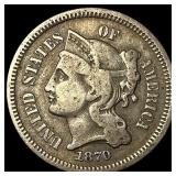 1870 Nickel Three-Cent Piece NEARLY UNCIRCULATED