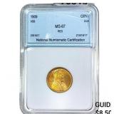 1909 Wheat Cent NNC MS67 RD