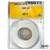 1886 Liberty Victory Nickel ANACS AG3