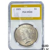 1925 Silver Peace Dollar PGA MS66