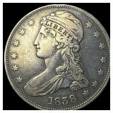 1838 Silver Half Dollar (Capped Bust) NEARLY UNCIR