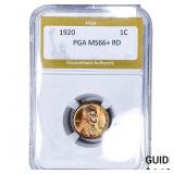 1920 Wheat Cent PGA MS66+ RD