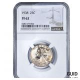 1938 Washington Silver Quarter NGC PF62