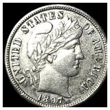 1897-S Silver Barber Dime CHOICE AU CHOICE AU