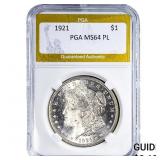 1921 Morgan Silver Dollar PGA MS64 PL