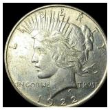 1922 Silver Peace Dollar NEARLY UNCIRCULATED