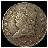 1825 Classic Head Half Cent LIGHTLY CIRCULATED