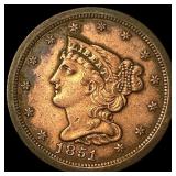 1851 Braided Hair Half Cent UNCIRCULATED