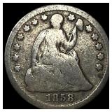 1858 Silver Half Dime NICELY CIRCULATED