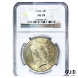 1923 Silver Peace Dollar NGC MS65