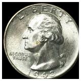 1943-D Silver Washington Quarter UNCIRCULATED