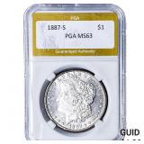 1887-S Morgan Silver Dollar PGA MS63