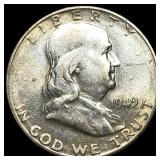 1949-S Silver Half Dollar Franklin NEARLY UNCIRCUL