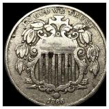 1866 Shield Nickel LIGHTLY CIRCULATED