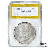 1884-O Morgan Silver Dollar PGA MS64