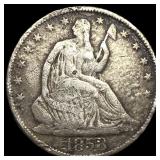 1858-O Silver Half Dollar LIGHTLY CIRCULATED