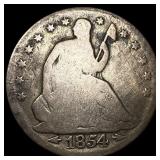 1854 Arrows Seated Liberty Half Dollar NICELY CIRC