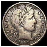 1892-O Silver Barber Quarter NEARLY UNCIRCULATED
