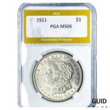 1921 Morgan Silver Dollar PGA MS66