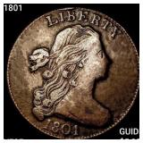 1801 Draped Bust Large Cent ABOUT UNCIRCULATED